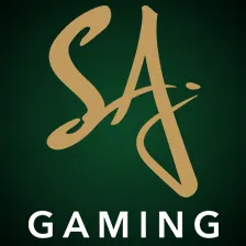 โลโก้ SA Gaming อักษรสีทอง